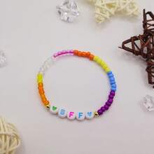 1 pulsera con nombre, pulsera con inicial, pulsera personalizada con nombre, pulsera con cuentas con nombre, pulsera con nombre personalizado, pulsera con nombre colorida, regalo para ella - Multicolor - Ver 20
