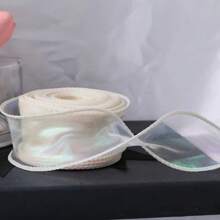 40 mm, 10 Yards Farbverlauf/Raffungen/Zauber/Goldkante/Perlmutt Fischschwanz Garn Schleifenband Haarbänder DIY Basteln Handgefertigtes Zubehör Geschenkverpackung