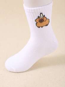 10 pares de lindos calcetines para niños con diseño de capibara, calcetines de tubo medio con capibara, aptos para niños y niñas en todas las temporadas de la vida diaria