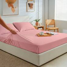 400 Thread Count Sheet Set With Elastic, Pillowcase, Stick Stitch, All Sizes - 乾枯玫瑰色 - 查看 3