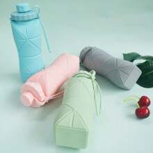 In Stock Silicone Collapsible Portable Water Bottle, Outdoor Sports Water Cup, Creative Gift Straw Cup