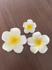 3 件海滩度假仿鸡蛋花侧夹发饰爪夹发夹发夹，学校用品 - 彩色 - 查看 7