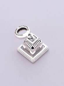 HuooNew Einfaches 925 Sterling Silber, Denkmal, DIY Perlenanhänger, Schmuck für Frauen, Silberschmuck, Alltags-Tragen, Geschenkidee
