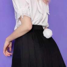 1 pieza Pasador de ropa con imitación de cola de conejo, modelo de bola de pelo esponjoso, accesorio decorativo de conejo de peluche lindo - Multicolor - Ver 4