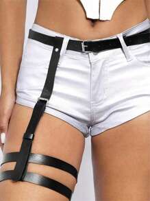 1 pieza Sexy Cinturón portaligas punk, cinturón liguero de piel sintética para ropa interior, portaligas de cadera para uso diario, festivales de música, fiestas de Halloween, celebraciones