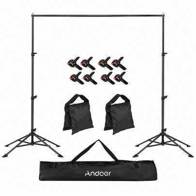 2m * 3 m Soporte de Telón de Fondo Ajustable, Kit de Sistema de Soporte de Fondo, Sistema de Soporte de Fondo, Soporte de Fondo, Sistema de Soporte de Telón de Fondo Fotográfico