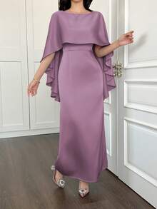 Capa estilo capa para Nochevieja, vestido elegante - Morado - Ver 6