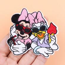 Disney 1pc Disney Mickey, Minnie, Donald Duck, Daisy Duck Fabric Applique Patch, DIY Decorative Accessories For Bags, Clothes Summer, School