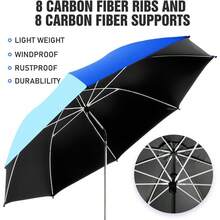 2 Pack Beach Umbrella With 360 Universal Clamp, UPF50+ Umbrella Outdoor Patio Sun Protection For Chairs, Beach &Patio Use (Not Include Chair) - Azure Blue/Light Azure Blue - View 5