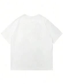 Men's Summer Casual Slogan Print Short Sleeve T-Shirtvintage High Quality CottonStreet Cool Printed T-Shirt_MZCN - 白色 - 查看 2