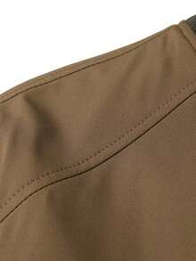 Spring And Autumn Men's Jacket, Zipper Stand-Up Collar Jacket, Classic And Simple Jacket, Gift For Friends, Husband, Boyfriend - Khaki - View 5