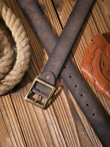 1 pieza Cinturón de cuero sintético para hombres, adecuado para uso casual y de negocios, gran regalo para novio, esposo, padre, hombre, uso diario, moda, adolescente, al aire libre, vacaciones, atlético, viaje, estilo bohemio, vintage de otoño, accesorios de otoño-invierno, adecuado para adolescentes, jóvenes, hombres, casual, al aire libre, atlético, vacaciones, regalos de graduación, cumpleaños - Hebilla cuadrada - Ver 25