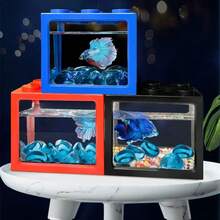 Mini Fish Tank For Beta Fish Complete Aquarium Kit - Pink - View 6