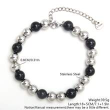 1pc Stretch Stainless Steel Bracelets Gold Sliver Color 2MM 5MM 8MM Stacked Ball Beaded Bracelet For Women Men Jewelry