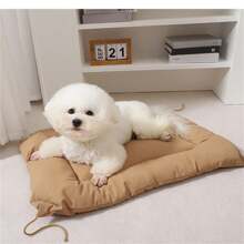 Comfortable All Season Pet Mat Suitable For Cats & Dogs - Thick, Warm Nest Bed, Geometric Rectangle Shape, With Strap Option, Fit For Small/Medium Breeds