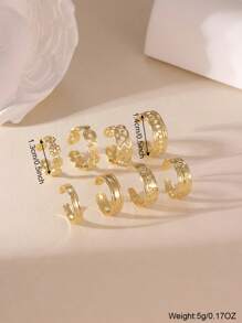 MESTILO 8pcs/Set Minimalist Style Daisy Flowers & Heart Shaped Adjustable Gold Toe Rings, Suitable For Women Daily & Holiday Wear