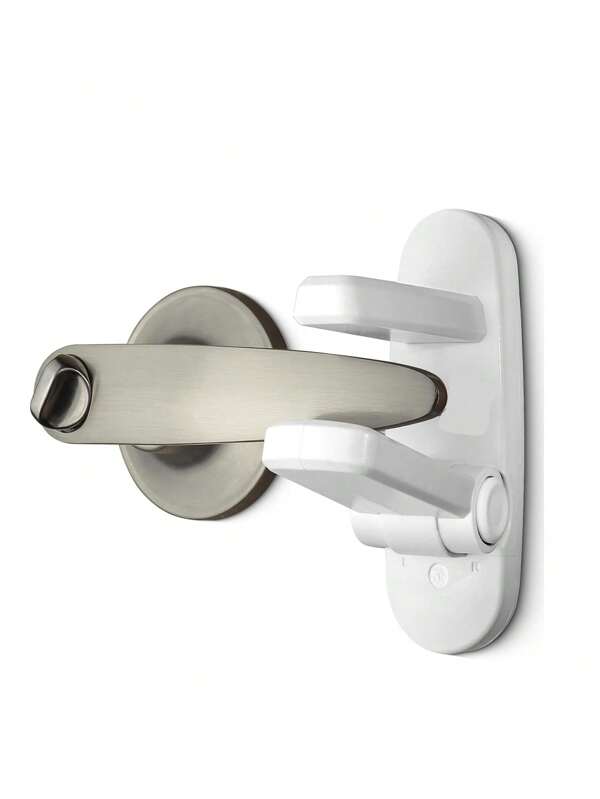Improved Child Door Lever Lock Baby Door Handle Lock | Child Lock For Doors And Windows - Door Handle Child (White/Black)