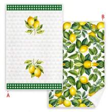 1pc/2pcs Modern Lemon Print Kitchen Towels, Soft & Absorbent Machine Washable Polyester Dishcloth, Perfect For Kitchen Decor, Cooking.Baking, Holiday Decor & Bathroomssentials, TableDecor, Kitchen Supplies, Home Decoration, New Home Bathroom Housewarming Gift, Kitchen Towels