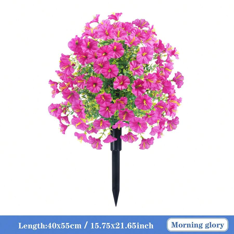 UV Resistant Artificial Boxwood Topiary Ball Trees With Ground Spike Faux Outdoor Shrubs For Porch Garden Front Yard Decor Indoor Outdoor Plants Low Maintenance Evergreen - 玫紅色 - 查看 1