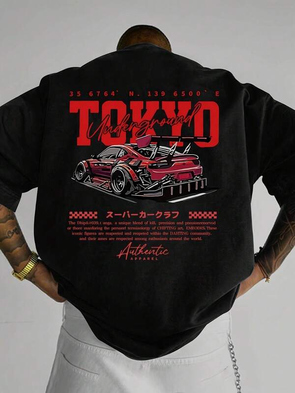 Men's Fashion Printed Loose Fit Short Sleeve T-Shirt | Stylish Design | Essential For Summer | Easy To Match, Showcasing Your Style
