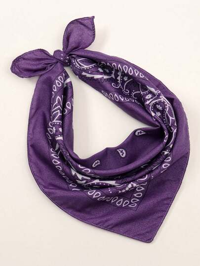 1pc Fashionable Versatile Printed Large Square Scarf/Bandana, Suitable For All Seasons
