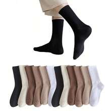 6pairs/Set Sporty Long Tube Socks Crew Socks - Multicolor - View 1