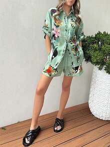 Women's Casual Suit Bohemian Print Two Pieces Suit