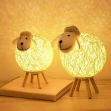 1 peça de luz noturna de cordeiro, alimentada por USB, adequada para decoração de escritório e casa, decoração de escritório, design otimista, decoração de ovelha