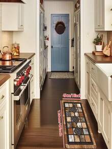 Set de 1 o 2 alfombrillas de puerta de cerámica retro - Alfombra de piso antideslizante para el hogar, apta para dormitorio, cocina y baño. Alfombra de piso para el hogar, alfombra para los pies, multiusos adecuada para entrada, cocina y pisos de baño. Alfombra de entrada creativa disponible en varios tamaños - Marrón - Ver 5