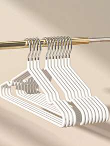 10pcs Anti-Slip Coated Adult Clothes Hangers, Household & Dorm Drying Racks - White - View 5