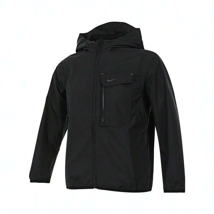 Nike Older Kids' K NSW CITY UTILITY Jacket, Woven Hoodie Windbreaker FZ4905-010 - Black - View 1