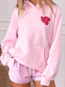 Honolulu Women's Casual Hooded Long Sleeve Sweatshirt - Solid Color, Smooth Polyester Fabric, 200g/M² Knit Fabric  Machine Washable   Pocket Detail