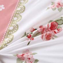3pcs Floral Printed Brushed Bedding Set Without Comforter [1 Duvet Cover + 2 Pillow Shams], Soft And Comfortable Fabric, Suitable For Bedroom, Hotel, Dormitory, Vacation Home