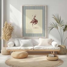 1/2 件复古条纹牛仔竞技壁画西部牛仔帆布印刷画复古骏马海报乡村中世纪现代装饰卧室、客厅或办公室装饰礼物，无框 - 彩色 - 查看 5