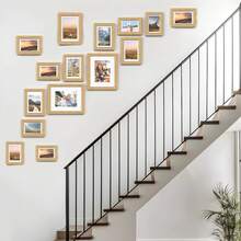 Juego de marcos de fotos de 7 piezas, que incluye uno de 8 x 10, dos de 5 x 7 y cuatro de 4 x 6 en tres tamaños, adecuado para una decoración elegante del hogar o la oficina - Marrón - Ver 9