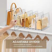 Organizador ajustable de bolsos DoubleCare para el armario, organizadores transparentes de bolsos para armarios, divisores de bolsos y carteras para el armario, soporte para bolsos, estantería para dormitorio, oficina, 8 CAPAS... - 10 piezas - Ver 10