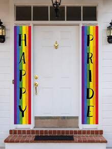 2 piezas Decoraciones del Orgullo Carteles del Orgullo LGBTQ para uso en exteriores Día del Orgullo de la Mujer, Bisexual y Transgénero Decoraciones para desfile y fiestas del Mes del Orgullo con arcoíris - Multicolor - Ver 1