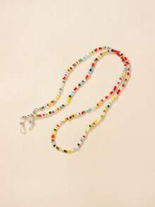 1PC/5PCS Bohemian Kids Eyewear Chain | Adjustable Multi-Functional Mask Lanyard & Bracelet (Vibrant Colors) | Stylish Children's Accessories For Girls,Children Glasses Anti Slip Rope,Glasses Strap, Prevents Glasses From Falling Off