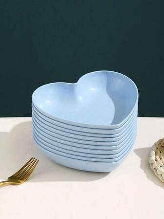 1/5 قطع طبق بلاستيك بشكل قلب، مناسب للحلوى والفواكه للاستخدام المنزلي والحفلات ، مستلزمات مدرسية