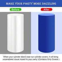 Royal Blue Cylindrical Bottom Cover, Spandex Cylindrical Stand Cover For Party, Wedding Or Birthday Decoration - Cylindrical Cover Only