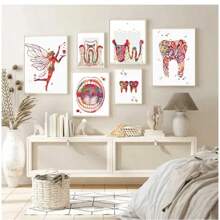 1 pieza de pósteres artísticos de anatomía de dientes humanos vintage, ilustración de dientes, lienzo médico dental, impresiones de pared, imágenes para decoración del hogar, marco opcional