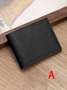 1 Stück modische Herren Geldbörse aus Echtleder in Einfarbig, im Vintage europäischen und amerikanischen Stil multifunktionale Bifold Brieftasche, lässiger Kartenetui
