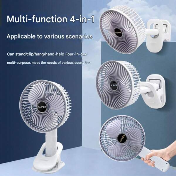 3pcs Multifunctional Handheld Mini Fan, Portable Personal Quiet Tabletop Fan,Plug In Power Mini Fans, Clip On Fan Small Powerful Desk Fan 3 Speed Quiet USB Rechargeable Mini Table Fan 360°Rotate Portable Cooling Fan For Outdoor Bedroom Office Travel Home