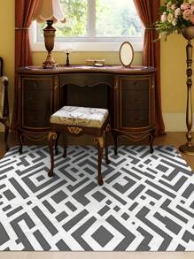1pc Luxury Minimalist Line Art Patterned Carpet, 1100g High Density Faux Wool + TPR Washable Bottom, 0.6cm Thickness, Vintage European Botanical Elements Soft Shaggy Area Rug For Outdoor, Entryway, Living Room, Bedroom, Laundry Room, Bathroom, Machine Washable All Season Large Size Mat, Home Decor