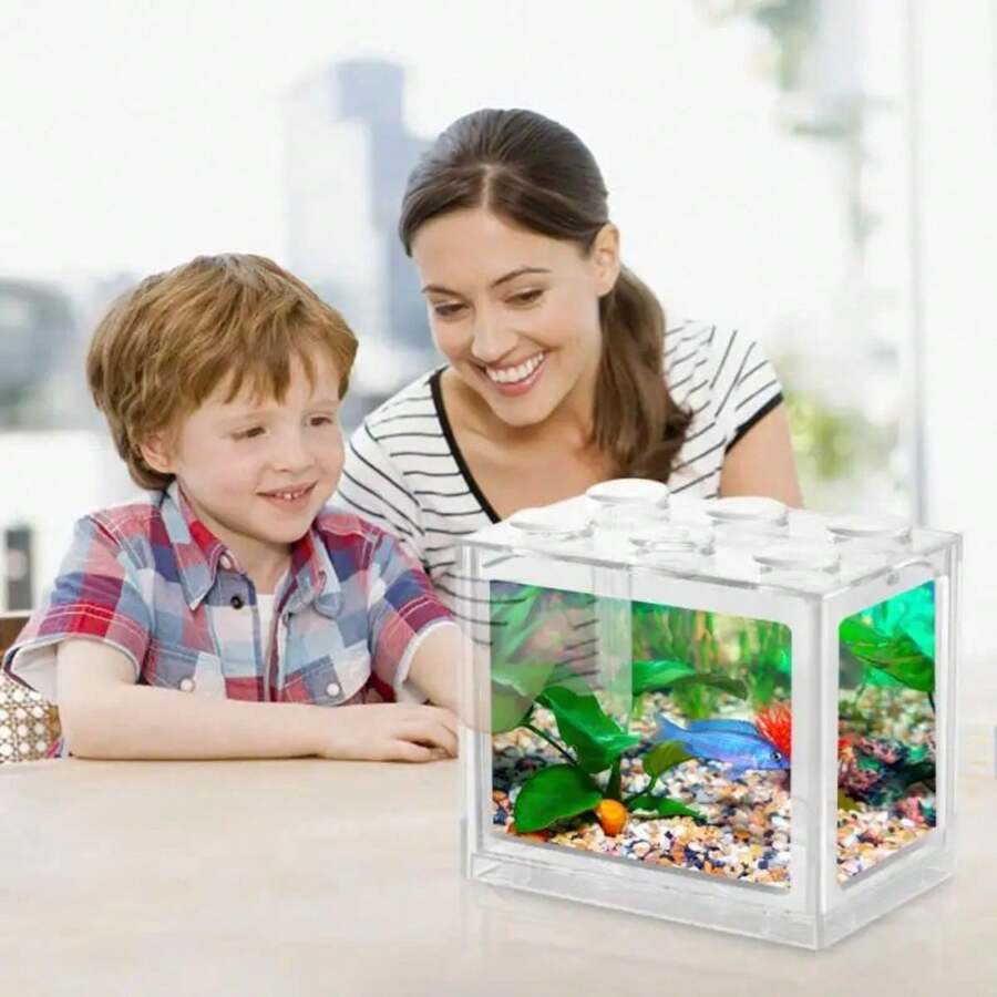 Mini Fish Tank For Beta Fish Complete Aquarium Kit - White - View 1