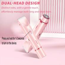 Women Bikini Trimmer, Dual-Head Hair Trimmer For Women,2-In-1 Bikini Shaver With Ceramic Blade Heads & Type-C Charging Port, Electric Razors For Women Pubic Hair,Underarms,Legs,Arms,Face