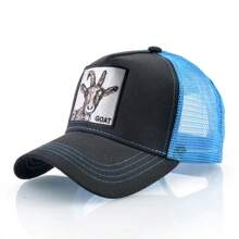 KKISSBAOBEI 1pc Trucker Hat With Embroidered Goat Patch, Suitable For Casual, Sports, Travel Use
