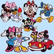 Disney 1pc Disney Mickey, Minnie, Donald Duck, Daisy Duck Fabric Applique Patch, DIY Decorative Accessories For Bags, Clothes Summer, School