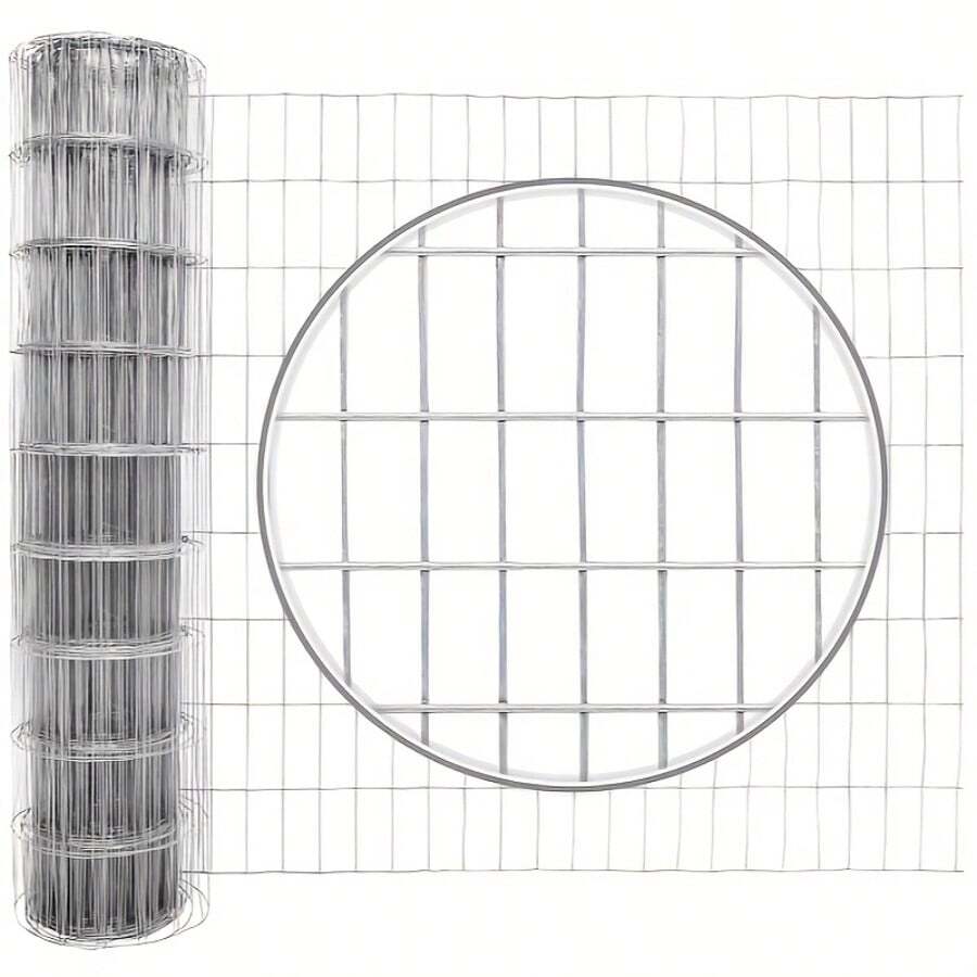 36in X 50ft Bird Guard, Mesh PVC Black Vinyl Coated Galvanized Net, With 100 Cable Ties, Critter Fence,Pigeon Proofing, Galvanized Welding Garden Fence,  Gopher Barrier Welded Wire Mesh Fence, Rat Fence - 銀色 - 查看 1