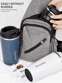 1pc Luxury Solid Color Latte Coffee Cup, Stainless Steel Double Wall Vacuum Insulated, Keeps Hot/Cold Drinks Including Milk, Coffee, Tea, Juice, Ideal For Gym, Travel, Office Or As Gift - Can Purchase Separately Travel Cup Bag Back To School